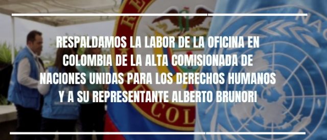 Respaldamos la labor de la Oficina en Colombia de la ONU y a su representante Alberto Brunori: Pronunciamiento de plataformas y organizaciones sociales y de derechos humanos