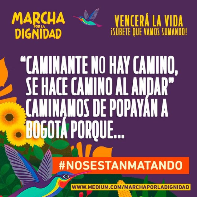 Respaldo y garantía al derecho a la protesta social adelantada por la MARCHA POR LA DIGNIDAD
