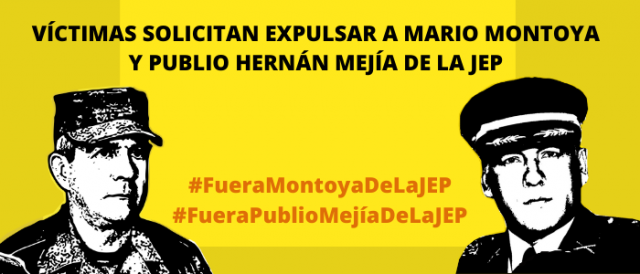 Víctimas solicitan expulsar a Mario Montoya y Publio Hernán Mejía de la JEP