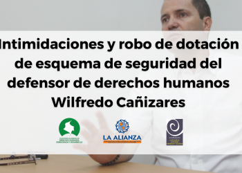 Intimidaciones y robo de dotación de esquema de seguridad del defensor de derechos humanos Wilfredo Cañizares