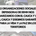 LAS ORGANIZACIONES SOCIALES Y DEFENSORAS DE DDHH NOS SOLIDARIZAMOS CON EL CAUCA Y VALLE DEL CAUCA Y EXIGIMOS GARANTÍAS PARA LA VIDA Y LA PAZ EN LOS TERRITORIOS