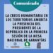 LA CRISIS HUMANITARIA EN LOS TERRITORIOS AMERITA LA PRESENCIA DEL PRESIDENTE DE LA REPÚBLICA EN LA PRIMERA SESIÓN DE LA MESA NACIONAL DE GARANTÍAS