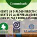 ES URGENTE UN DIÁLOGO DIRECTO CON EL PRESIDENTE DE LA REPÚBLICA SOBRE LAS POLÍTICAS DE PAZ Y DERECHOS HUMANOS
