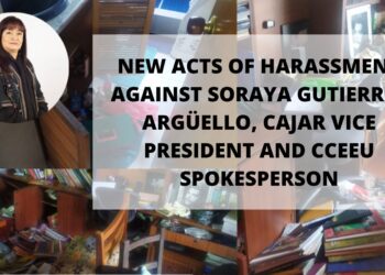 New Acts of harassment against Soraya Gutierrez Argüello, CAJAR Vice President and  CCEEU spokesperson.