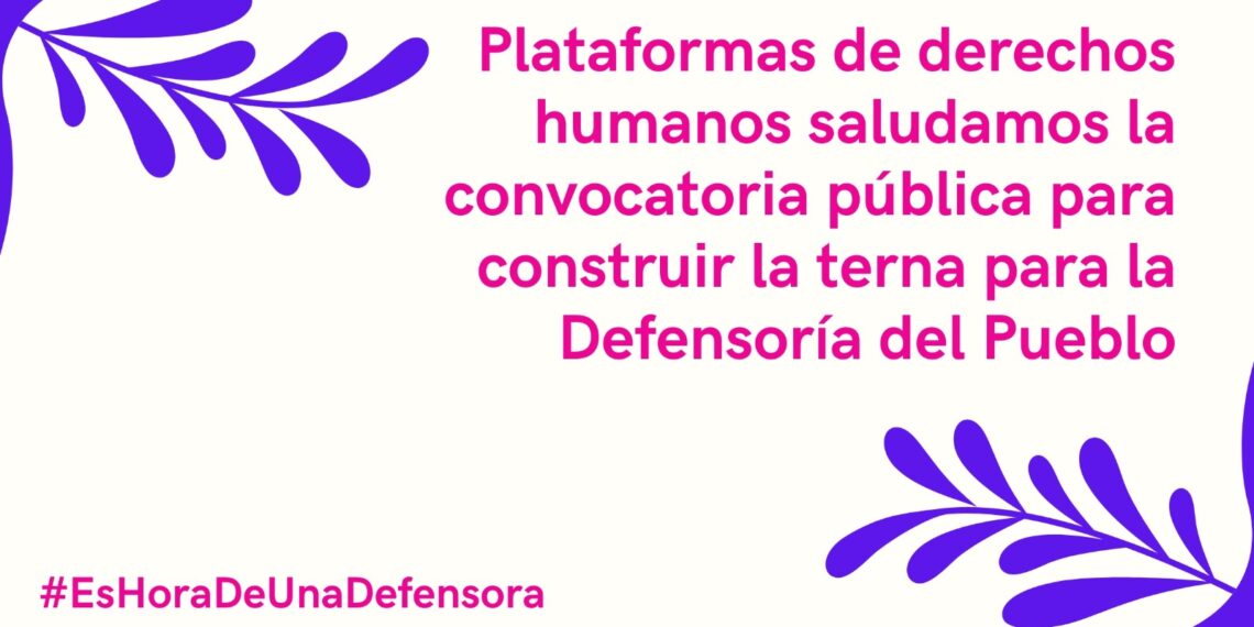 Plataformas de derechos humanos saludamos la convocatoria pública para construir la terna para la Defensoría del Pueblo